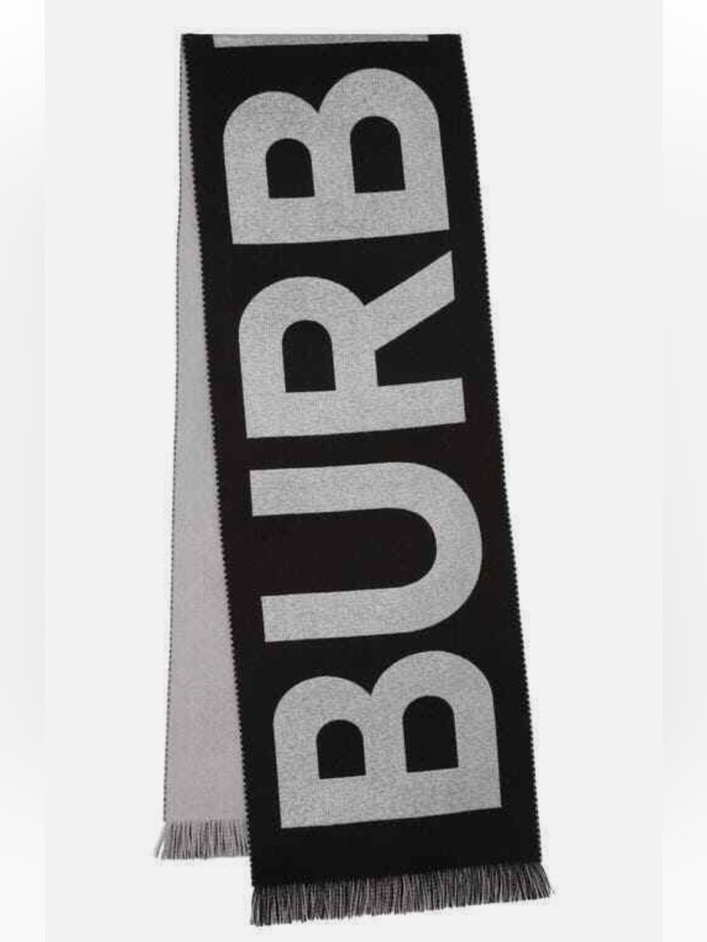 NWT Burberry Metallic Logo Wool Scarf